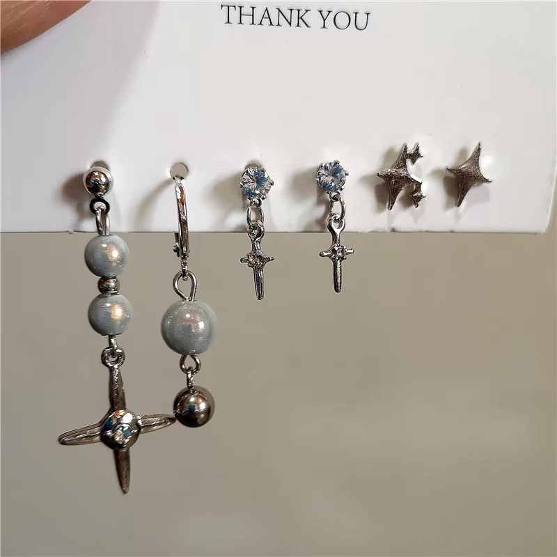 Men Accessories Aesthetic - 6 Stuks Set Goth Punk Kristal