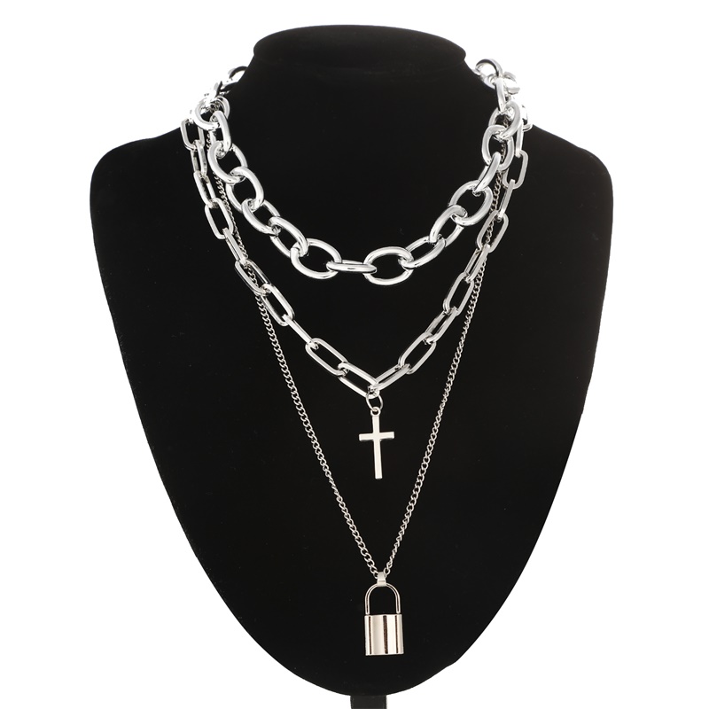 Men Accessories Neck Chain - Fnqufuj Gelaagde Grunge Esthetische Sieraden Punk