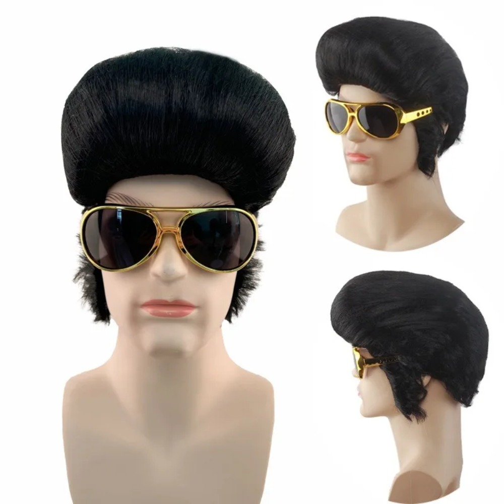 Men Accessories To Wear - Retro Man Star Cosplay Pruik Zwarte