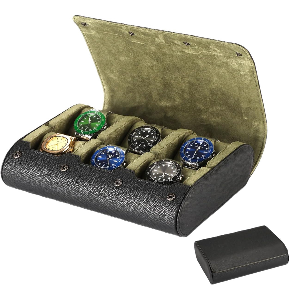Travel Organizer Men - 6-horloge reiskoffers PU lederen reistas voor