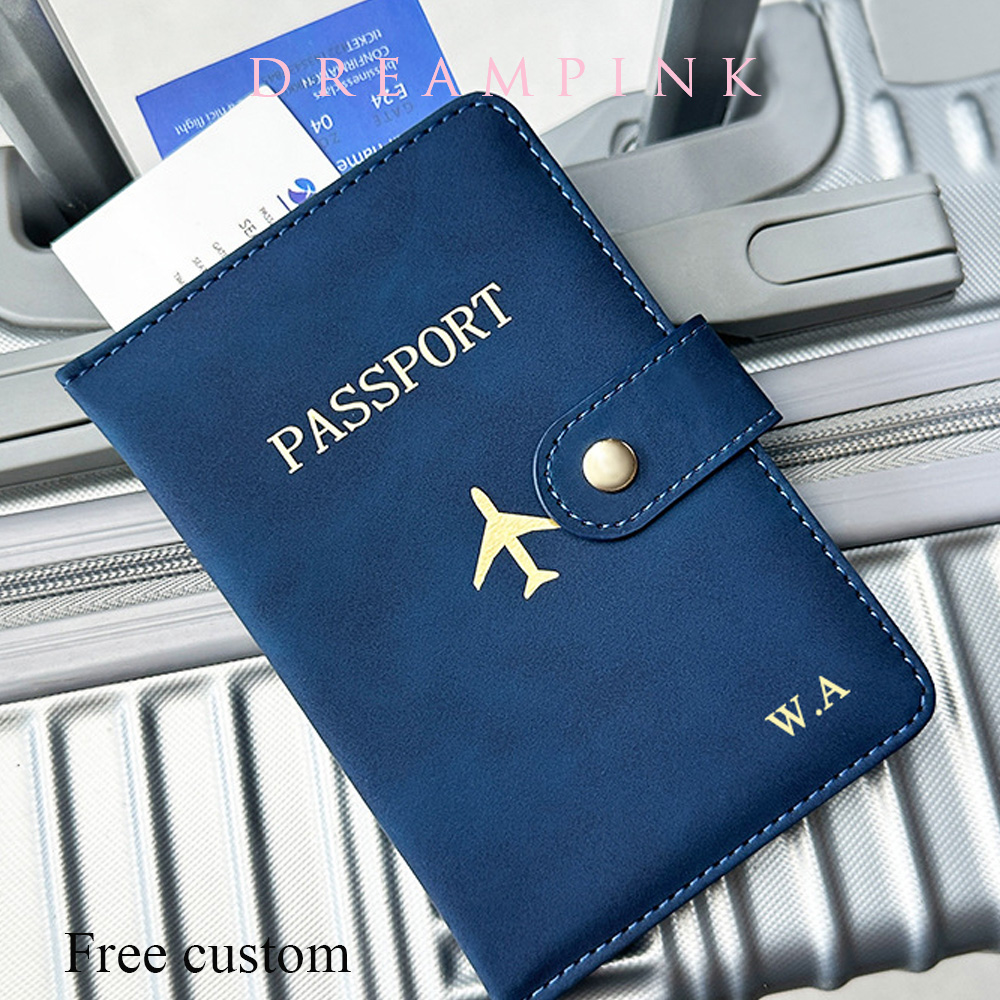 Travel Organizer Men - Personaliseer Naam Reispaspoort Portemonnee Luxe Vliegtuig