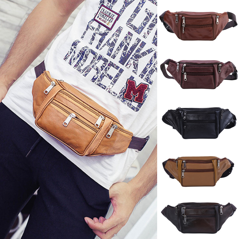 Travel Organizer Men - Mode Mannen Echt Leer Taille Packs
