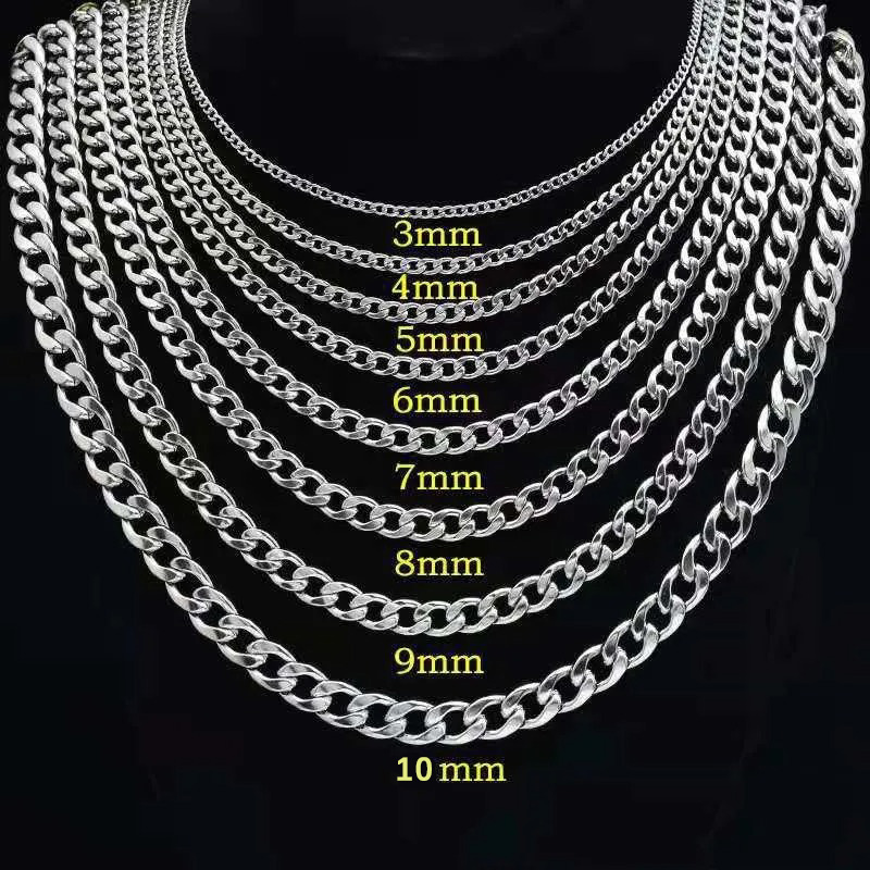 Men Accessories Neck Chain - 925 sterling verzilverd Platte Cubaanse Ketting