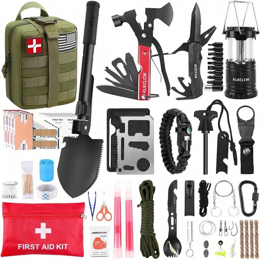 Men Accessories Kit Bag - Overlevingskit en EHBO-kit, 160-delige noodvoorraad, kampeeraccessoires