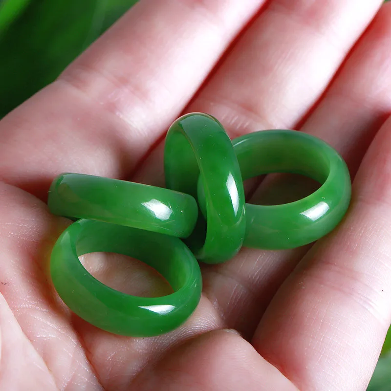 Men Accessories For Wedding - Natuurlijke Groene Tian Ring Chinese Jasper