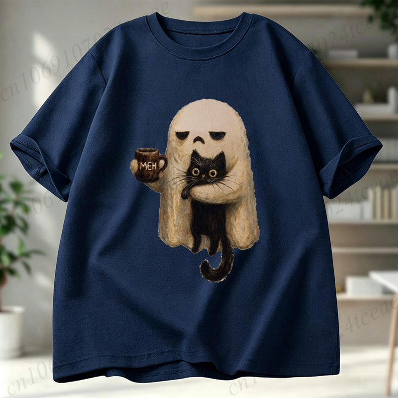 Ghost-Cat Shirt Spooky Black C - Men Accessories Aesthetic recensie en prijs