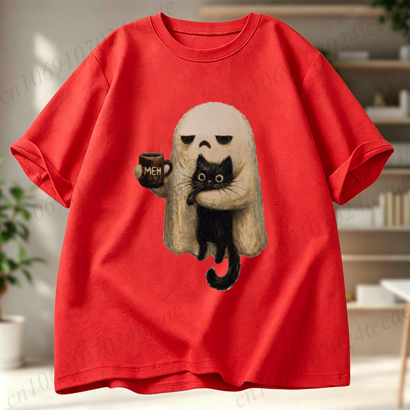Ghost-Cat Shirt Spooky Black C - Men Accessories Aesthetic recensie en prijs