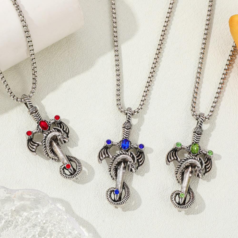 Retro veelkleurige Gem Dragon  - Men Accessories Necklace recensie en prijs