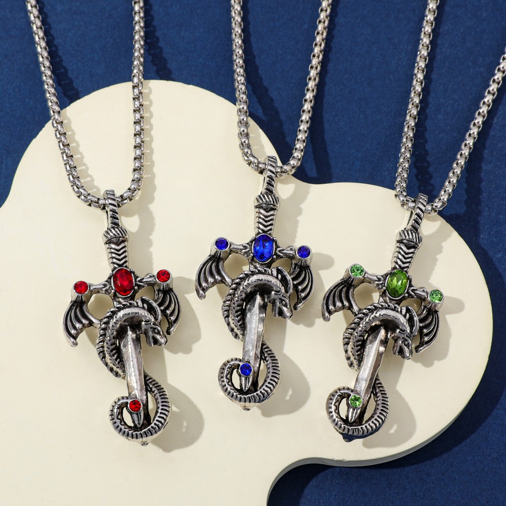 Retro veelkleurige Gem Dragon  - Men Accessories Necklace recensie en prijs