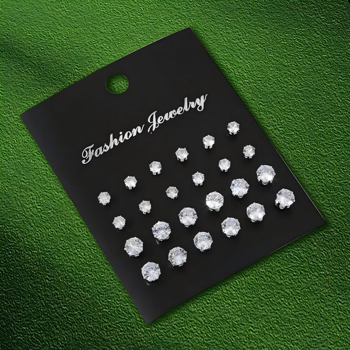 12 paar oorknopjes met kubieke - Men Accessories Combo Gift recensie en prijs