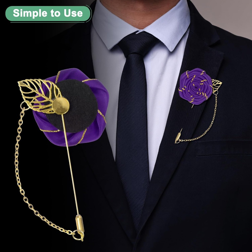 Rozenbroche speld met stoffen  - Men Accessories For Wedding recensie en prijs